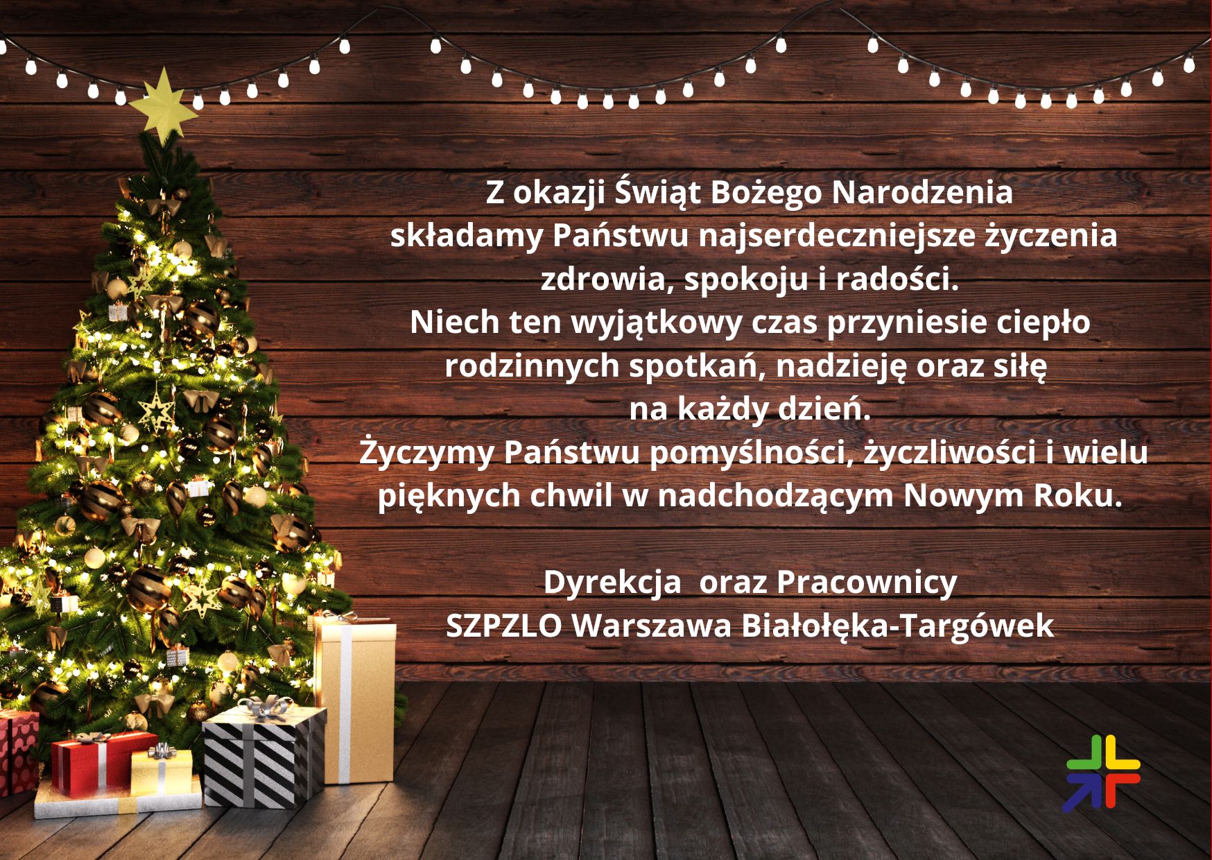 Z okazji Świąt Bożego Narodzenia
 składamy Państwu najserdeczniejsze życzenia zdrowia, spokoju i radości.
Niech ten wyjątkowy czas przyniesie ciepło rodzinnych spotkań, nadzieję oraz siłę 
na każdy dzień.
 Życzymy Państwu pomyślności, życzliwości i wielu pięknych chwil w nadchodzącym Nowym Roku.

 Dyrekcja  oraz Pracownicy 
SZPZLO Warszawa Białołęka-Targówek