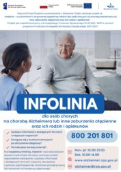 infolinia „Helpline” dla osób chorych na chorobę Alzheimera lub inne zaburzenia otępienne