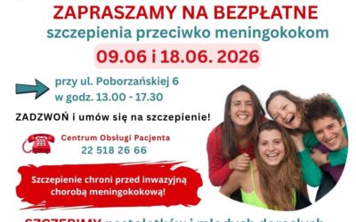 Bezpłatne szczepienia przeciwko meningokokom dla młodzieży i młodych dorosłych z Warszawy